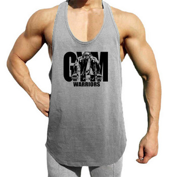 Γυμναστήριο Ρούχα γυμναστικής Ανδρικά Stringer Tank Top Ανδρικά Διχτυωτό Γιλέκο Bodybuilding Πουκάμισο για τρέξιμο Προπόνηση Αμάνικο μπλουζάκι Αθλητικό Tanktop