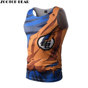 3D Anime Tank Tops Ανδρικά φανελάκια Anime Μονό Μπλουζ μπλουζάκια Goku Γιλέκο Fitness Ανδρικά ρούχα bodybuilding Streetwear ZOOTOP BEAR