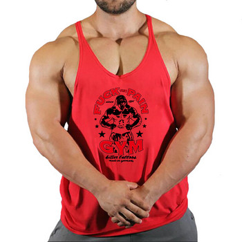 Γυμναστήριο Προπόνηση Αμάνικο πουκάμισο Stringer Tank Top Ανδρικό Bodybuilding Ρούχα Fitness Ανδρικά αθλητικά γιλέκα Μυϊκά μονόχρωμα βαμβακερά