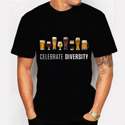 CELEBRATE DIVERSITY Beer Man Shirt Funny Brother Summer Ανδρικά T-shirts Beer Lover Unisex Tshirts Oversized Tee Shirt Camiseta