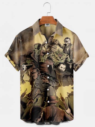 3d muška odjeća Horor film Hannibal Likovi Havajske muške košulje 2023. Dizajnerske ležerne ulične majice za nastupe