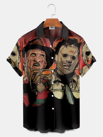 3d muška odjeća Horor film Hannibal Likovi Havajske muške košulje 2023. Dizajnerske ležerne ulične majice za nastupe