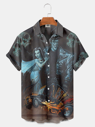 3d muška odjeća Horor film Hannibal Likovi Havajske muške košulje 2023. Dizajnerske ležerne ulične majice za nastupe
