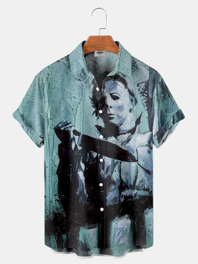 3d muška odjeća Horor film Hannibal Likovi Havajske muške košulje 2023. Dizajnerske ležerne ulične majice za nastupe