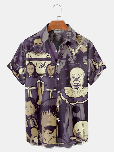 3d muška odjeća Horor film Hannibal Likovi Havajske muške košulje 2023. Dizajnerske ležerne ulične majice za nastupe