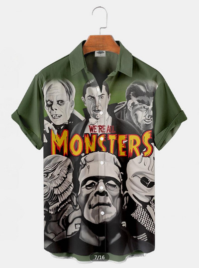 3d muška odjeća Horor film Hannibal Likovi Havajske muške košulje 2023. Dizajnerske ležerne ulične majice za nastupe