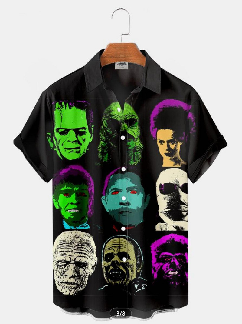 3d muška odjeća Horor film Hannibal Likovi Havajske muške košulje 2023. Dizajnerske ležerne ulične majice za nastupe
