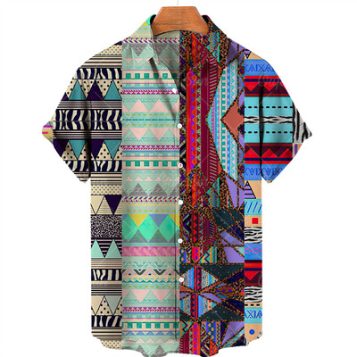 2023 Χαβάης πουκάμισο Ανδρικά πουκάμισα 3d print για άντρες Abstract απλά κοντομάνικα ανδρικά πουκάμισα Φαρδιά καλοκαιρινά τοπ ανδρικά πουκάμισα 5xl