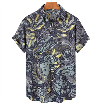 2023 Χαβάης πουκάμισο Ανδρικά πουκάμισα 3d print για άντρες Abstract απλά κοντομάνικα ανδρικά πουκάμισα Φαρδιά καλοκαιρινά τοπ ανδρικά πουκάμισα 5xl