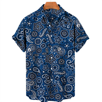 2023 Χαβάης πουκάμισο Ανδρικά πουκάμισα 3d print για άντρες Abstract απλά κοντομάνικα ανδρικά πουκάμισα Φαρδιά καλοκαιρινά τοπ ανδρικά πουκάμισα 5xl