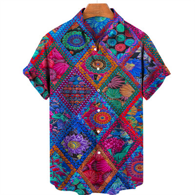 2023 Χαβάης πουκάμισο Ανδρικά πουκάμισα 3d print για άντρες Abstract απλά κοντομάνικα ανδρικά πουκάμισα Φαρδιά καλοκαιρινά τοπ ανδρικά πουκάμισα 5xl