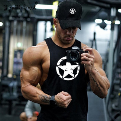 2023 GYM Új divatos pamut ujjatlan ingek tank top férfi Fitness ing férfi szingulett Testépítő edzés edzőtermi mellény fitness férfi