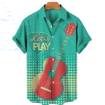 2022., muška havajska košulja kratkih rukava, ležerna glazba, široka muška majica velikih veličina, najbolja izravna prodaja, ljeto na plaži