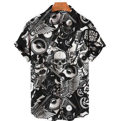 2022., muška havajska košulja kratkih rukava, ležerna glazba, široka muška majica velikih veličina, najbolja izravna prodaja, ljeto na plaži