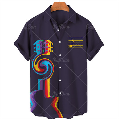 2022., muška havajska košulja kratkih rukava, ležerna glazba, široka muška majica velikih veličina, najbolja izravna prodaja, ljeto na plaži