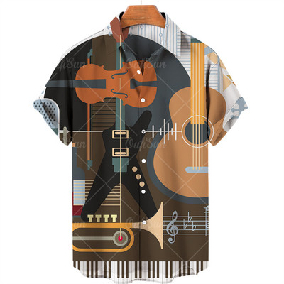 2022., muška havajska košulja kratkih rukava, ležerna glazba, široka muška majica velikih veličina, najbolja izravna prodaja, ljeto na plaži