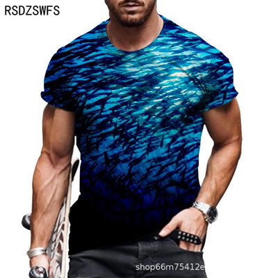 Új, személyre szabott, rövid ujjú férfi 3D digitális nyomtatás Férfi póló 2021 nyári nagyméretű O nyakú póló Férfi divat felsők