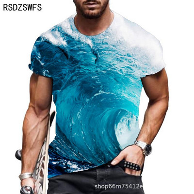 Új, személyre szabott, rövid ujjú férfi 3D digitális nyomtatás Férfi póló 2021 nyári nagyméretű O nyakú póló Férfi divat felsők
