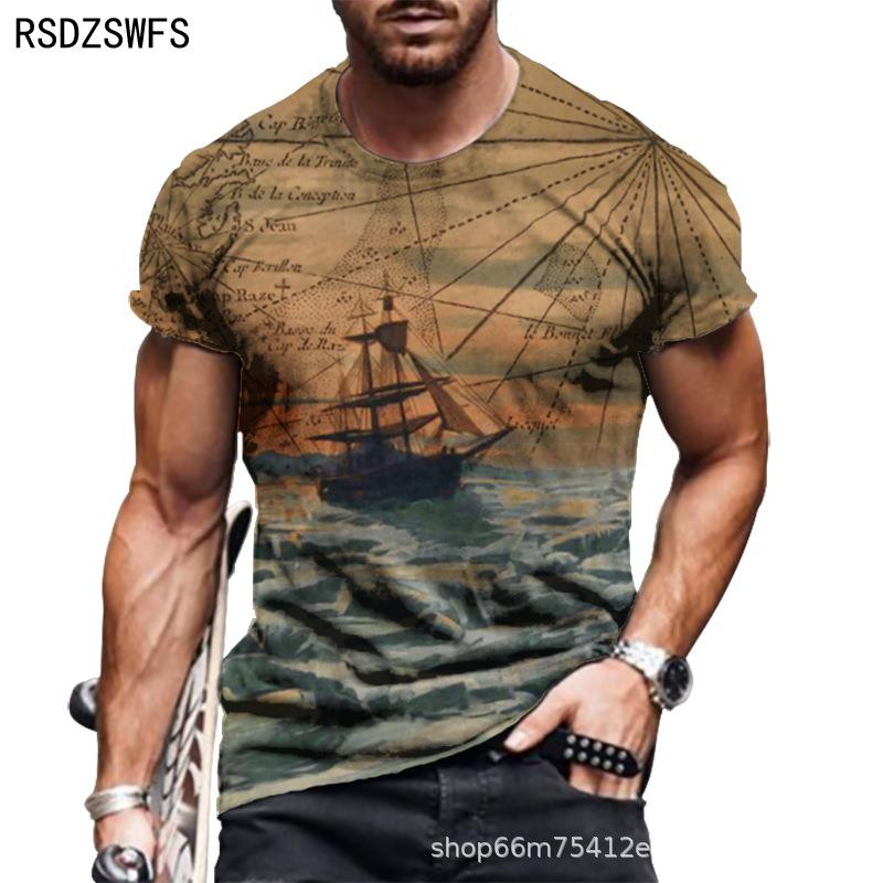 Új, személyre szabott, rövid ujjú férfi 3D digitális nyomtatás Férfi póló 2021 nyári nagyméretű O nyakú póló Férfi divat felsők