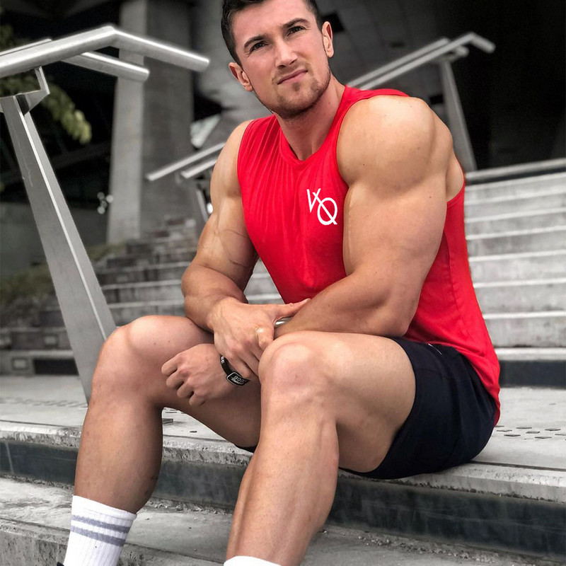 Muški sportski prsluk s ispisom slova Brzosušeći prsluk Majica bez rukava za fitness i teretanu Majice bez rukava Muški sportski trčanje Prozračna marka za surfanje