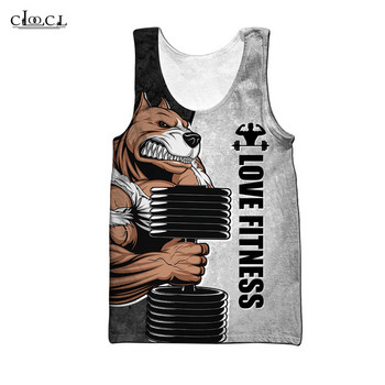 CLOOCL Rottweiler Love Fitness Потници 3D Cartoon Animal Letter Print Горнища без ръкави Жилетки Harajuku Fashion GYM Men Clothing