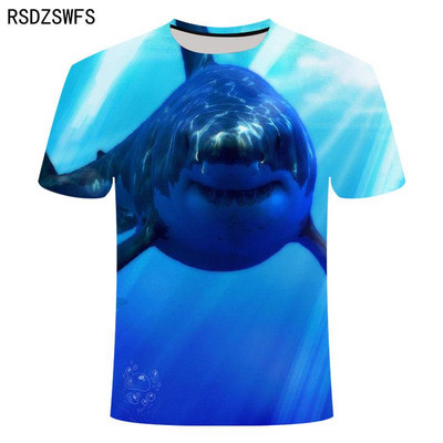 Ljetna modna majica s 3D printom Shark Muškarci Žene Ocean Fishing Streetwear O'Neck Kratki rukavi Hip Hop majica Fitness odjeća
