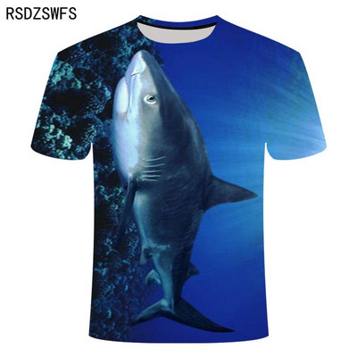 Ljetna modna majica s 3D printom Shark Muškarci Žene Ocean Fishing Streetwear O'Neck Kratki rukavi Hip Hop majica Fitness odjeća