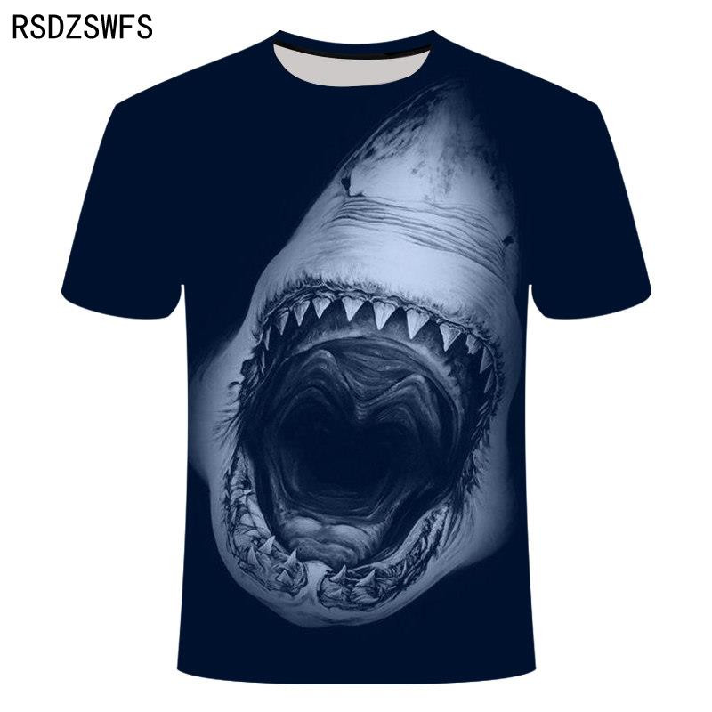 Ljetna modna majica s 3D printom Shark Muškarci Žene Ocean Fishing Streetwear O'Neck Kratki rukavi Hip Hop majica Fitness odjeća