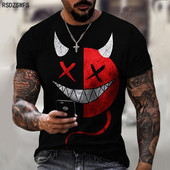 Vară, modă nouă, la modă, tricou casual pentru bărbați, tipărire, cu fața zâmbitoare, cu mânecă scurtă, pentru bărbați, cu gâtul O, imprimare 3d, XXS-5XL
