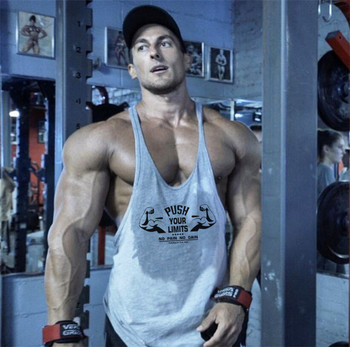 Muscleguys Brand Gym Ρούχα Bodybuilding Tank Top Men Fitness Stringer Singlet Man βαμβακερό αμάνικο πουκάμισο γυμναστικής κάτω μπλούζα