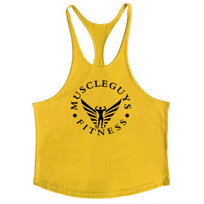 Muscleguys Марка Gym Clothing Бодибилдинг Потник Мъжки Фитнес Стрингер Потници Мъжка Памучна риза без ръкави Тренировка Undershirt