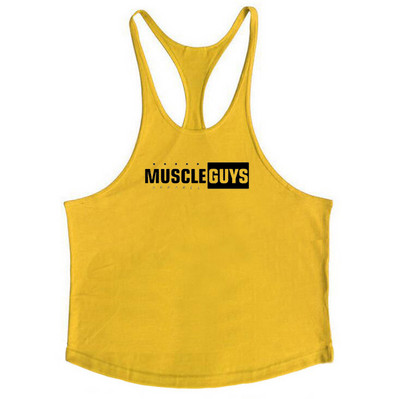 Muscleguys Марка Gym Clothing Бодибилдинг Потник Мъжки Фитнес Стрингер Потници Мъжка Памучна риза без ръкави Тренировка Undershirt