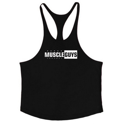 Muscleguys Марка Gym Clothing Бодибилдинг Потник Мъжки Фитнес Стрингер Потници Мъжка Памучна риза без ръкави Тренировка Undershirt