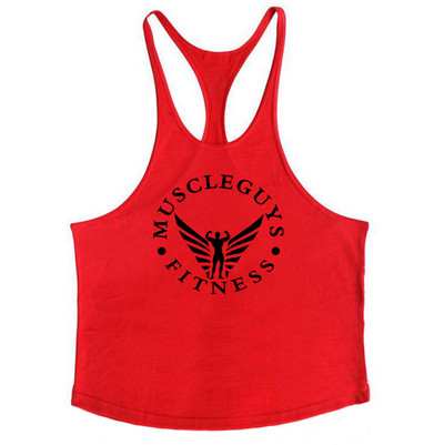 Muscleguys Марка Gym Clothing Бодибилдинг Потник Мъжки Фитнес Стрингер Потници Мъжка Памучна риза без ръкави Тренировка Undershirt