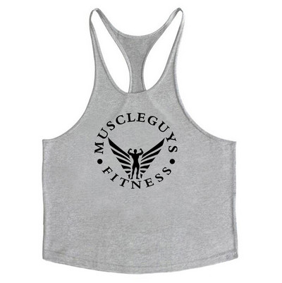 Muscleguys Марка Gym Clothing Бодибилдинг Потник Мъжки Фитнес Стрингер Потници Мъжка Памучна риза без ръкави Тренировка Undershirt