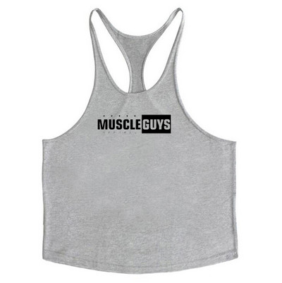 Muscleguys Марка Gym Clothing Бодибилдинг Потник Мъжки Фитнес Стрингер Потници Мъжка Памучна риза без ръкави Тренировка Undershirt