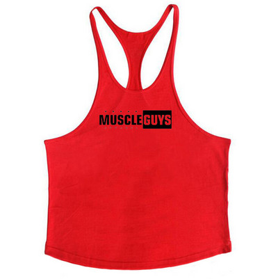 Muscleguys Марка Gym Clothing Бодибилдинг Потник Мъжки Фитнес Стрингер Потници Мъжка Памучна риза без ръкави Тренировка Undershirt