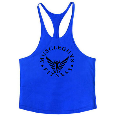 Muscleguys Марка Gym Clothing Бодибилдинг Потник Мъжки Фитнес Стрингер Потници Мъжка Памучна риза без ръкави Тренировка Undershirt