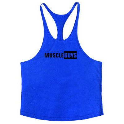 Muscleguys Марка Gym Clothing Бодибилдинг Потник Мъжки Фитнес Стрингер Потници Мъжка Памучна риза без ръкави Тренировка Undershirt