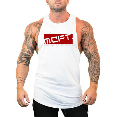 Nova robna marka Ljetna muška majica bez rukava za teretanu Muscle Bodybuilding Pamučna majica bez rukava za ulično vježbanje Majica bez rukava Fitness Sportski prsluk s printom