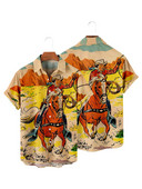 Havajska kaubojska muška košulja Cool 3D digitalni ispis velikih veličina, Zapadna Amerika, muška majica s džepom, ljetna gornja odjeća u vintage stilu