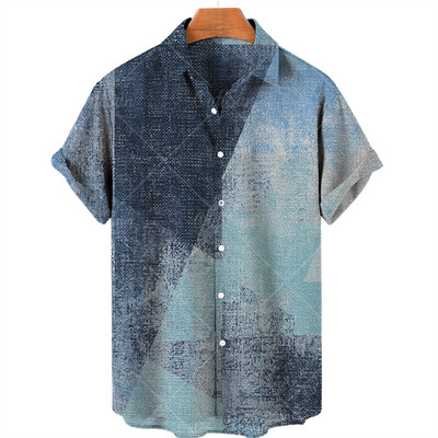 Muška havajska košulja Muška prevelika vintage košulja kratkih rukava za muškarce Modna ljetna košulja za plažu s kubanskim ovratnikom Muška odjeća