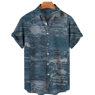 Muška havajska košulja Muška prevelika vintage košulja kratkih rukava za muškarce Modna ljetna košulja za plažu s kubanskim ovratnikom Muška odjeća