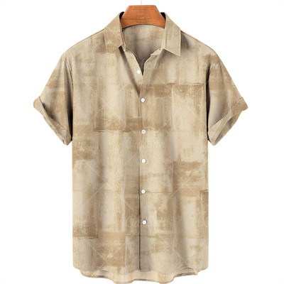 Muška havajska košulja Muška prevelika vintage košulja kratkih rukava za muškarce Modna ljetna košulja za plažu s kubanskim ovratnikom Muška odjeća