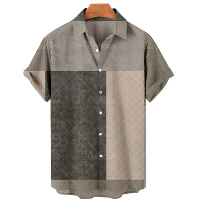 Muška havajska košulja Muška prevelika vintage košulja kratkih rukava za muškarce Modna ljetna košulja za plažu s kubanskim ovratnikom Muška odjeća