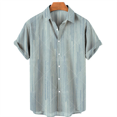 Muška havajska košulja Muška prevelika vintage košulja kratkih rukava za muškarce Modna ljetna košulja za plažu s kubanskim ovratnikom Muška odjeća