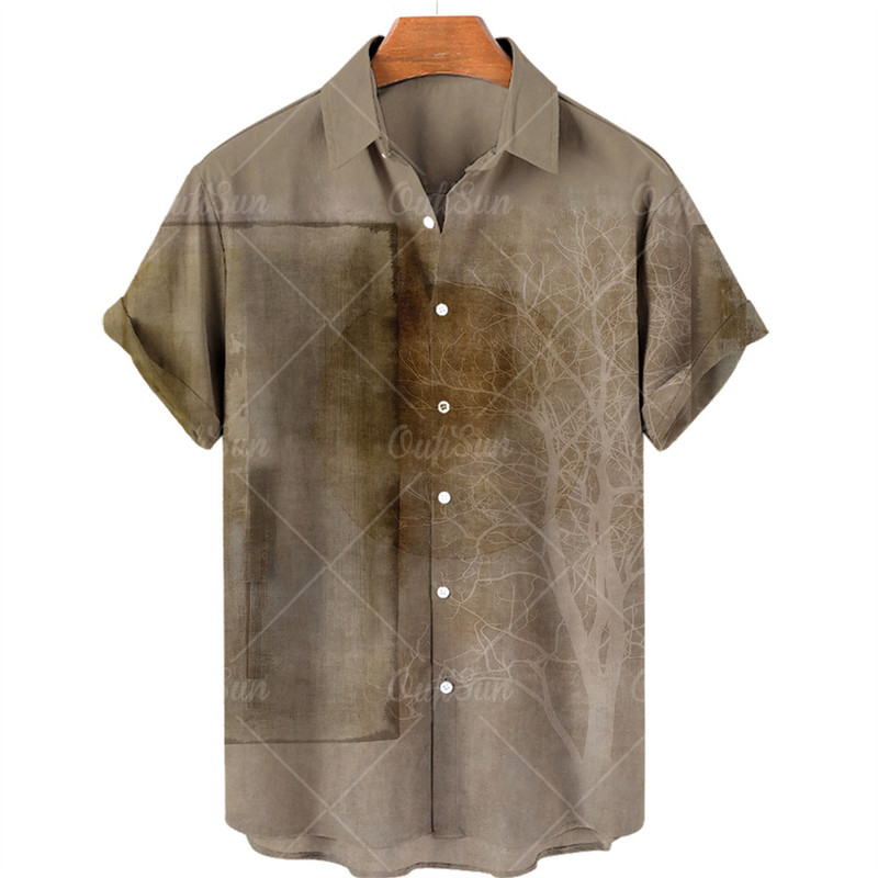 Muška havajska košulja Muška prevelika vintage košulja kratkih rukava za muškarce Modna ljetna košulja za plažu s kubanskim ovratnikom Muška odjeća