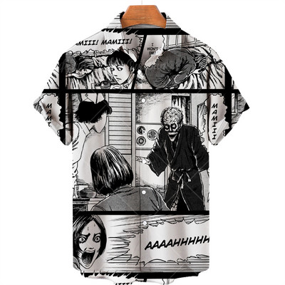 Cămașă hawaiană 2022 Cămașă pentru bărbați cu mânecă scurtă cu imprimeu de groază în 3d, Top cool Camicias, cu imprimeu vintage, unisex, 5xl