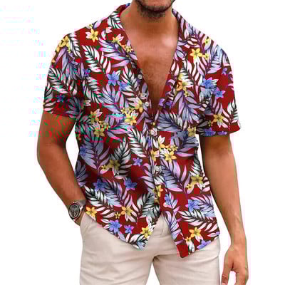 2022. Havajske tropske košulje za muškarce, 3d ispis, muška majica za plažu, kratkih rukava, 5xl prevelike majice, Homme bluza