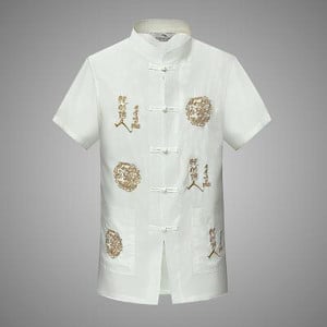 Kineski tradicionalni gornji dio odjeće s mandarinskim ovratnikom Kung Fu Wing Chun gornji dio odjeće kratkih rukava Majica s vezom Zmaj M-XXXL